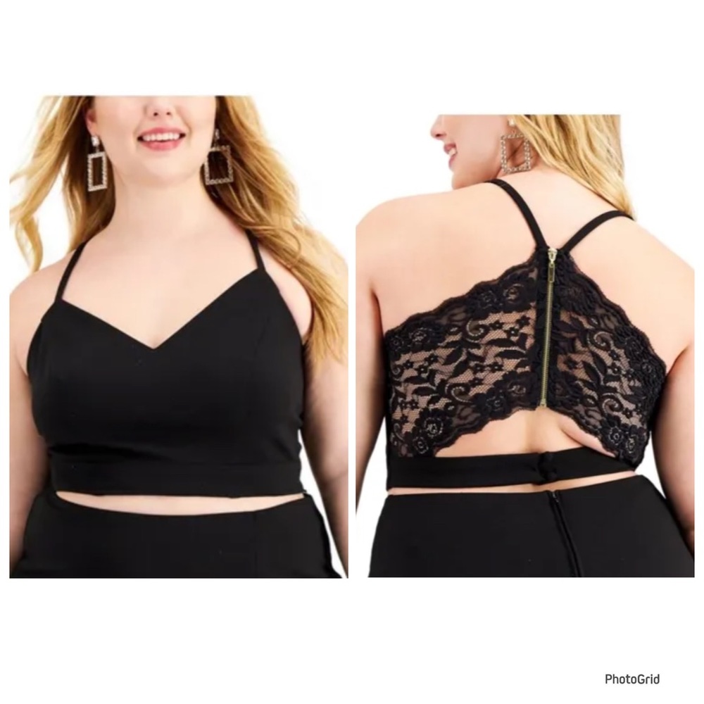 B Darlin 20W black cropped top NWT